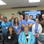healthcare students and cancer survivors in classroom