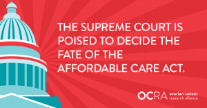 graphic with text, The Supreme Court is poised to decide the fate of the Affordable Care Act