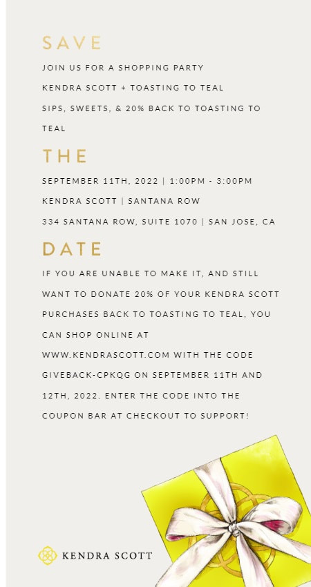 Join Kendra Scott and Toasting to Teal for a shopping party