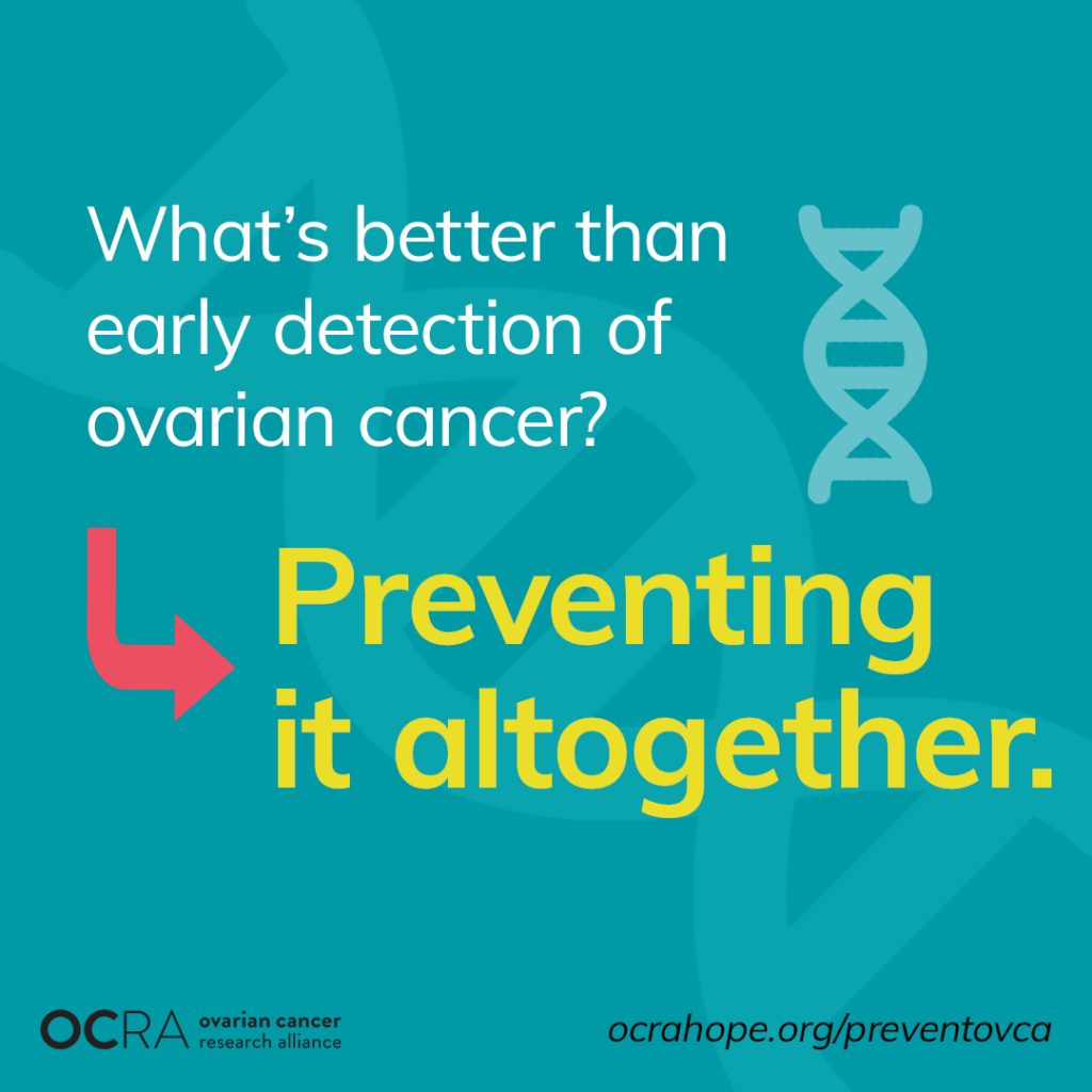 what's better than early detection of ovarian cancer? preventing it altogether. ocrahope.org/preventovca