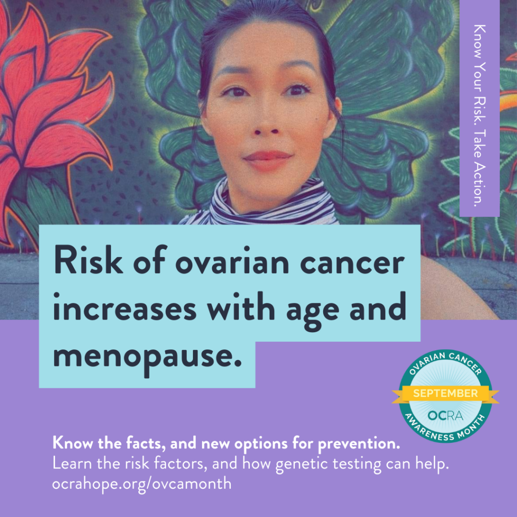 Graphic: Risk of ovarian cancer increases with age and menopause.