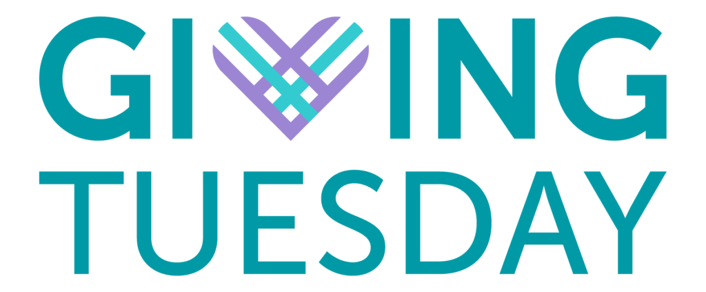 Giving Tuesday logo, in teal and purple