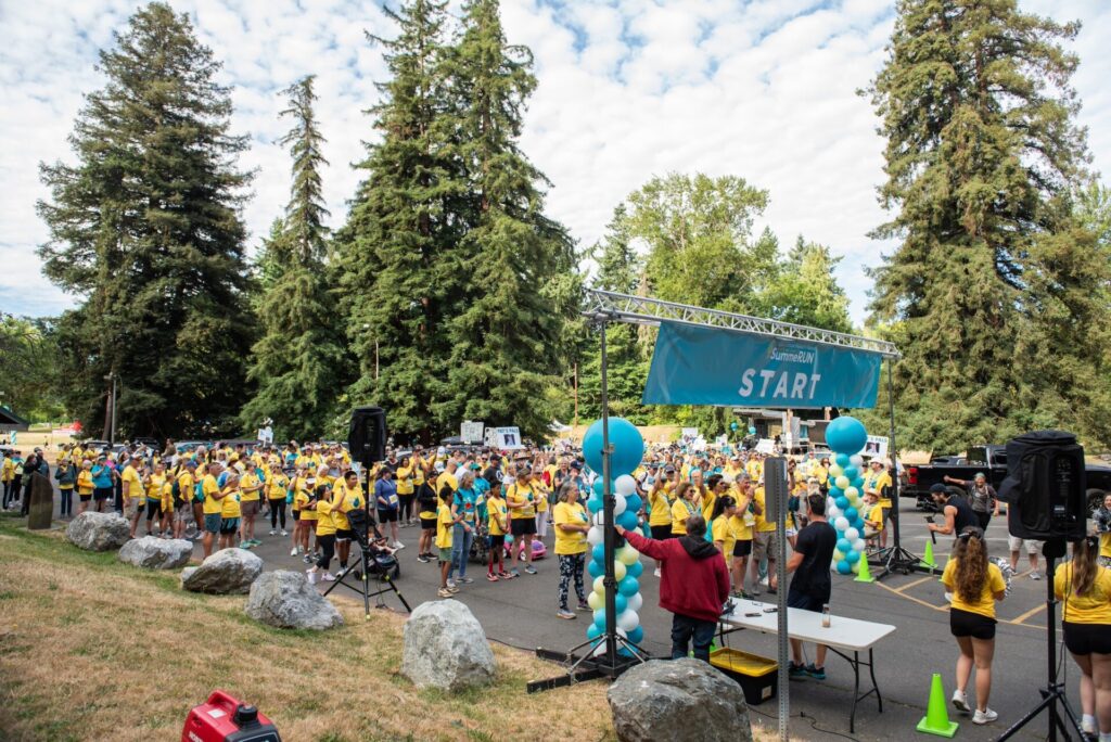 Participants at the starting line of OCRA Rivkin Family SummeRun 5K Run/Walk