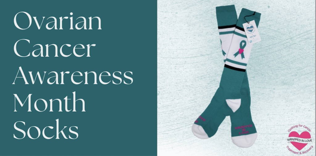 Wrapped in Love and Kelly Ripa ovarian cancer awareness socks