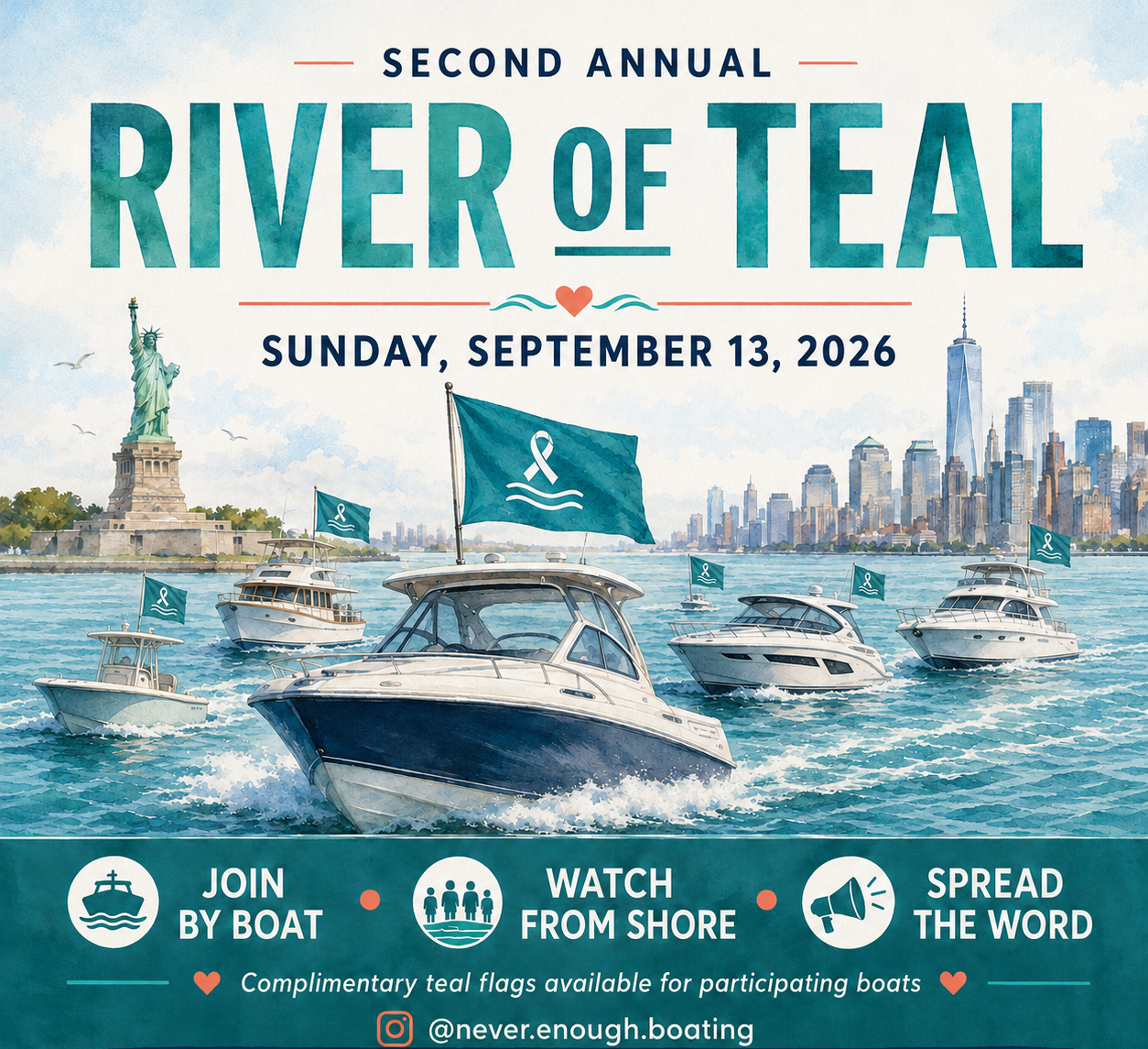 Ovarian Cancer Awareness Boat March: River of Teal