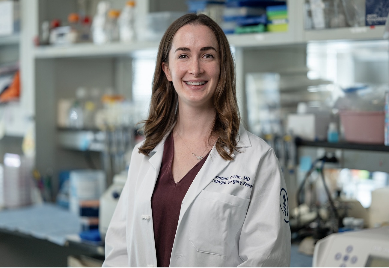 Christina Curtin, MD, in the research lab